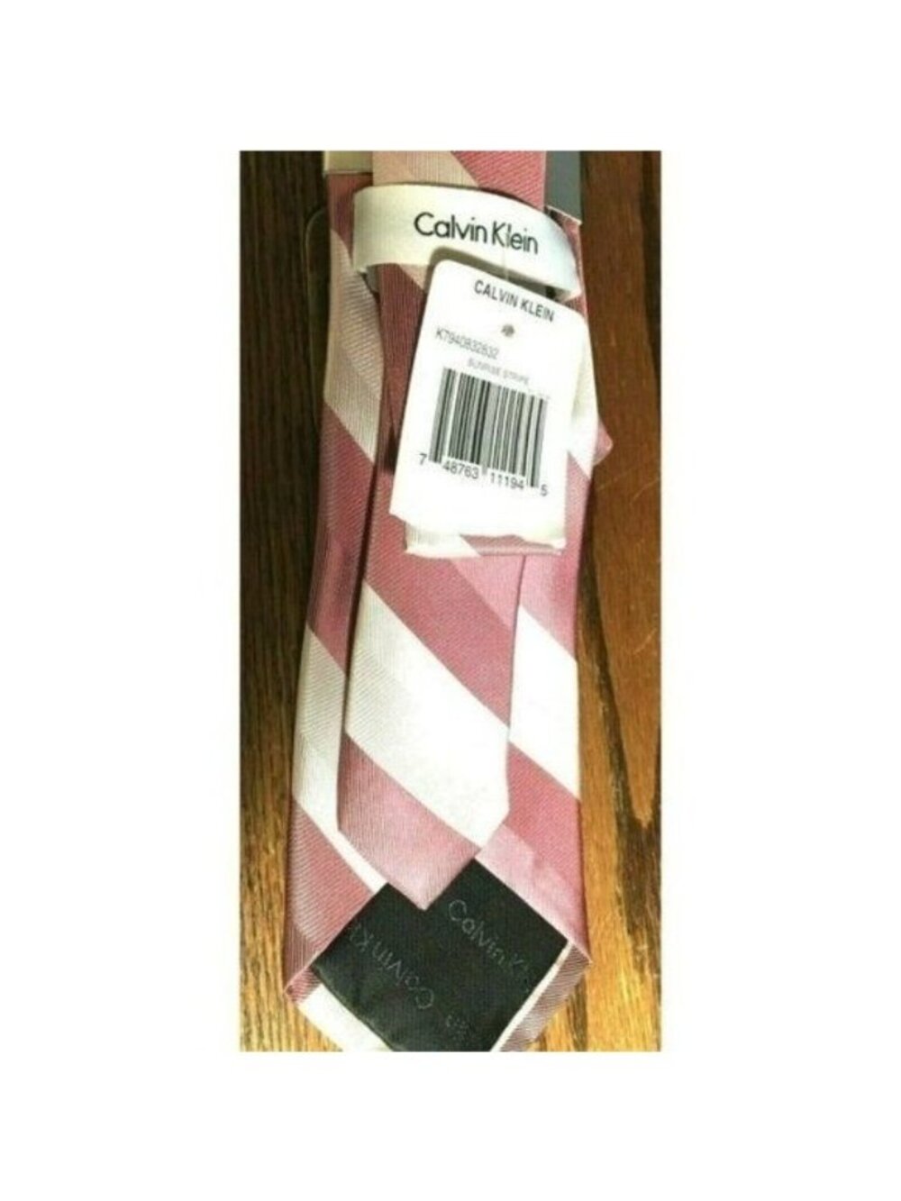 Mens Calvin Klein Sunrise Stripe 100% Silk Dress Neck Tie 1 Size NWT - Picture 4 of 11